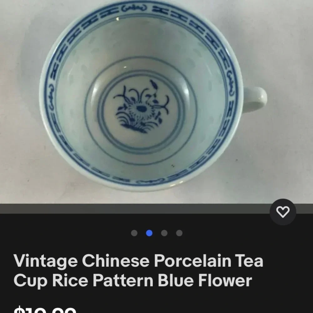 Blue and White Ceramic Tea Cup - Classic Pattern